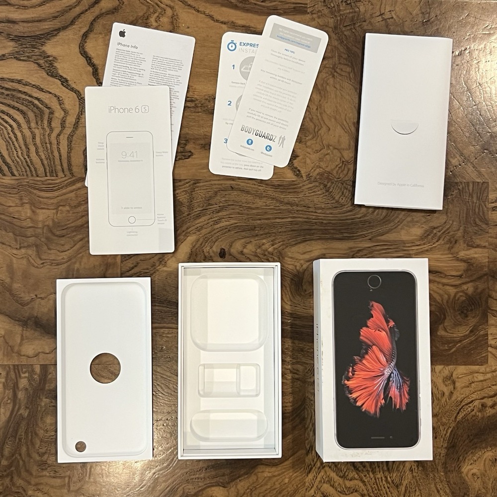 Apple iPhone 6s 128GB Space Gray Original Retail Box, Stickers, Inserts, NoPhone
